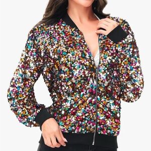 Multicolored sequined jacket. Worn once